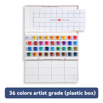 peintures aquarelle 12 16 24 36 couleurs bleu rouge jaune verte palette étudiante