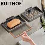 support savon mural aluminium électroplaqué adhésif salle bain moderne gris métallisé egouttoir unique niveau