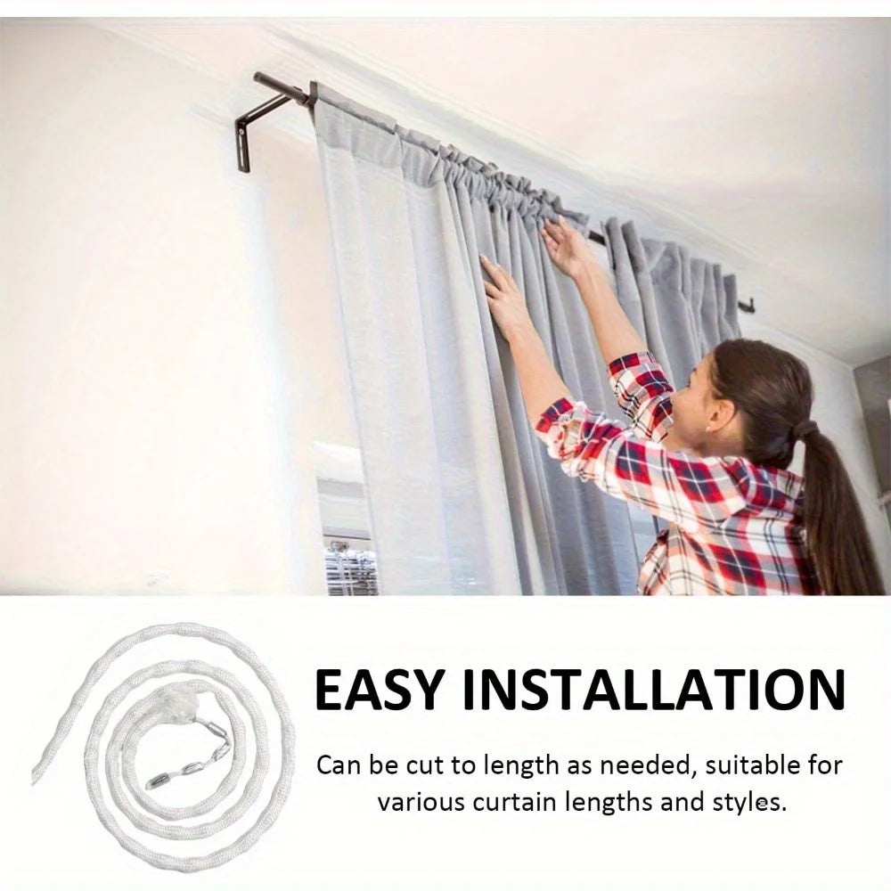 corde rideaux blanc texture tissée opacité moderne 5m suspension maison