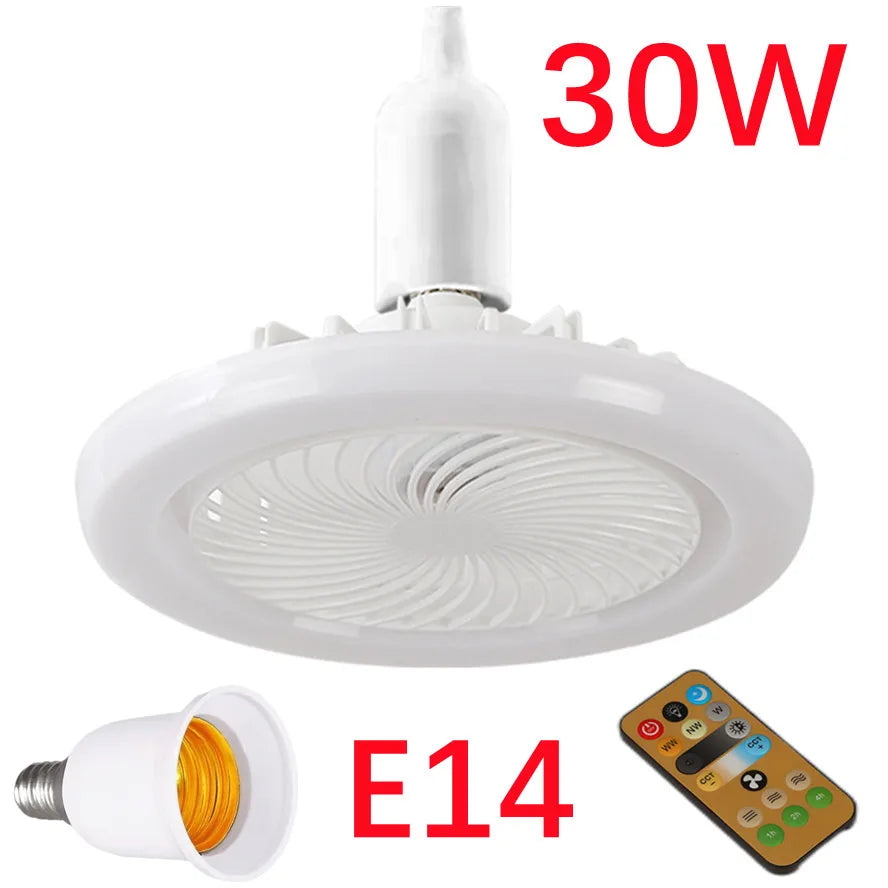 ventilateur lampe led moderne blanc télécommande éclairage fan grille ventilation
