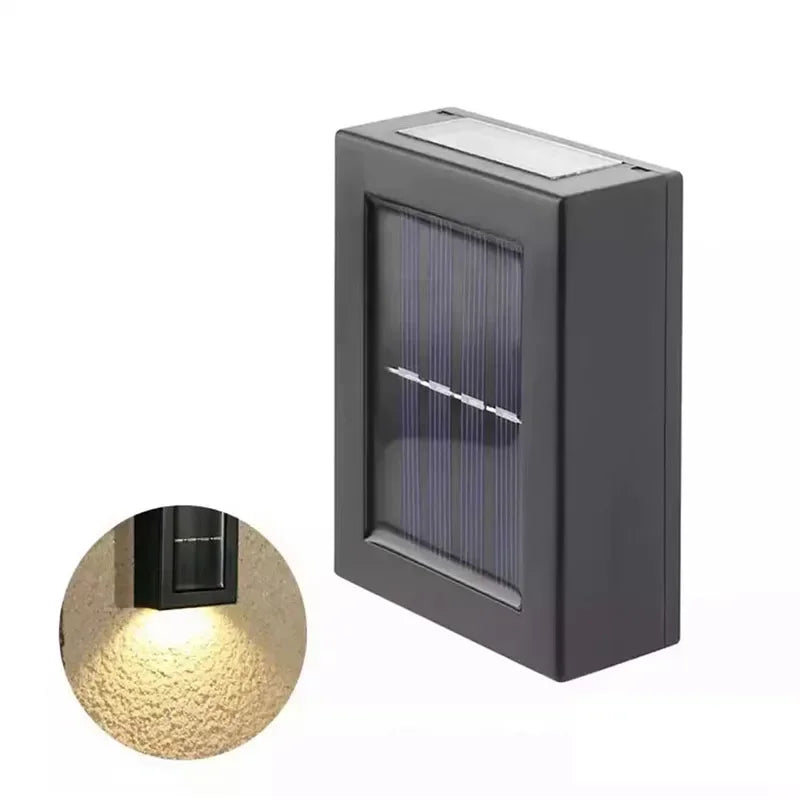 lampe murale solaire led noire moderne imperméable ip65 fenêtre transparente