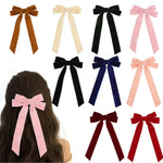 barrettes velours classiques cheveux clips métalliques noir marron rose pâle saphir bleu
