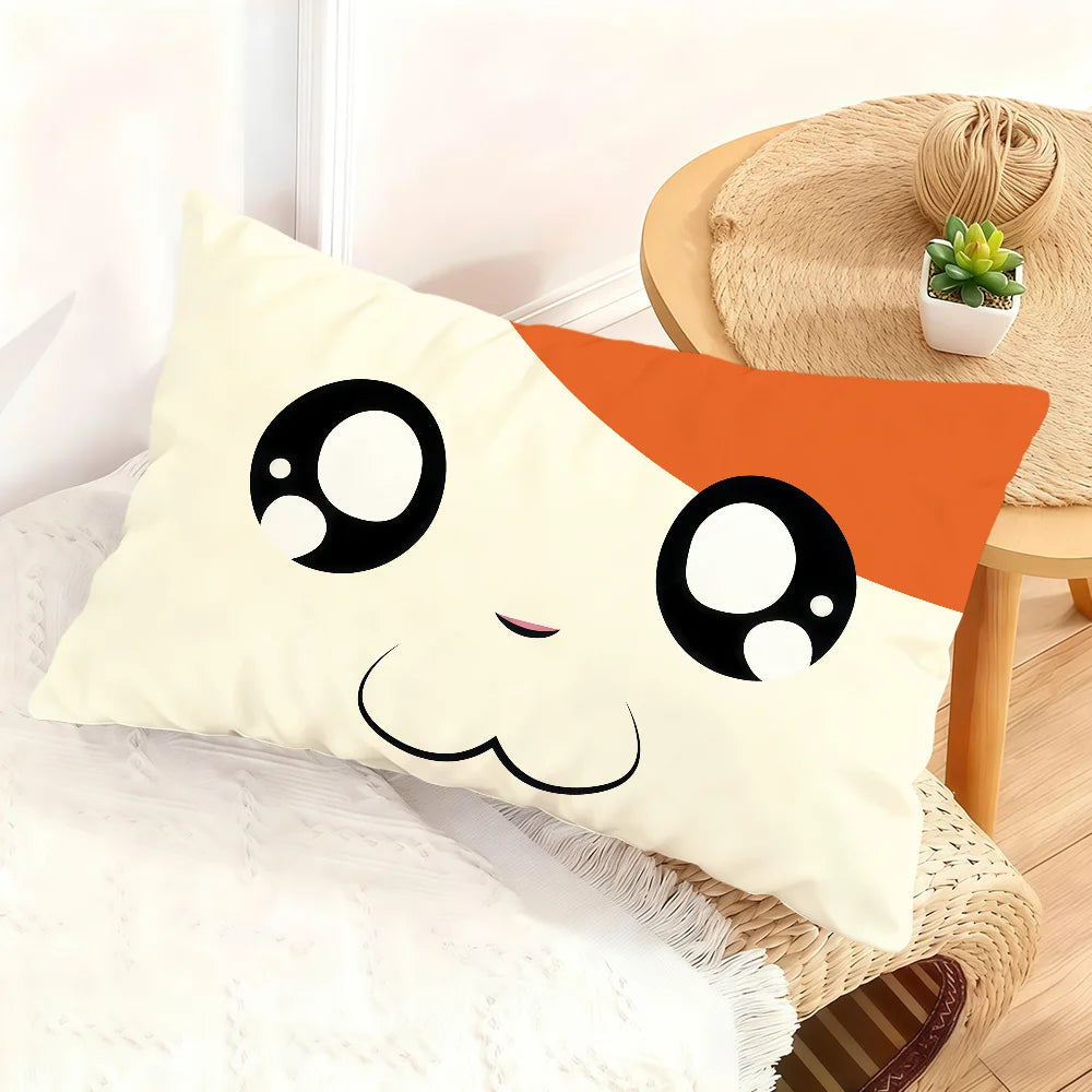 housse coussin rectangulaire souris cartoon kawaii décorative canapé salon chambre maison blanche