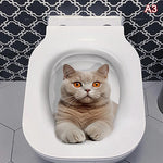 cache wc blanc animaux 3d adhésif ecureuil chat papillons