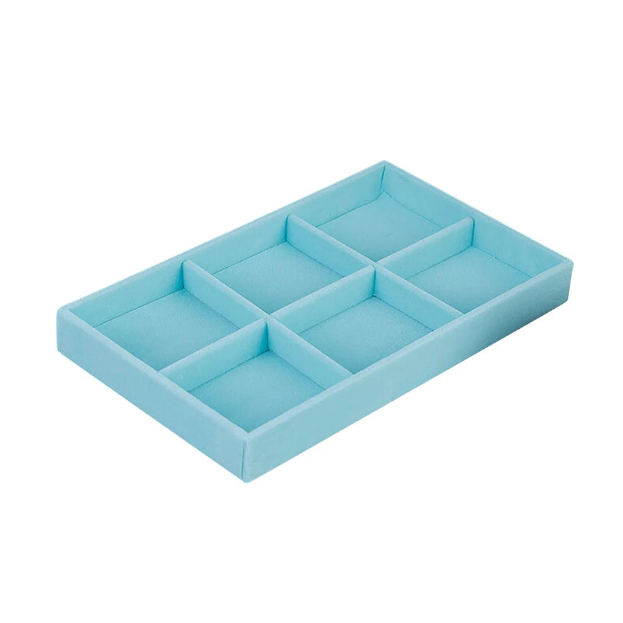 présentoir bijoux boîte turquois velours moderne pendentifs boucles d'oreilles rangement organisation plateau