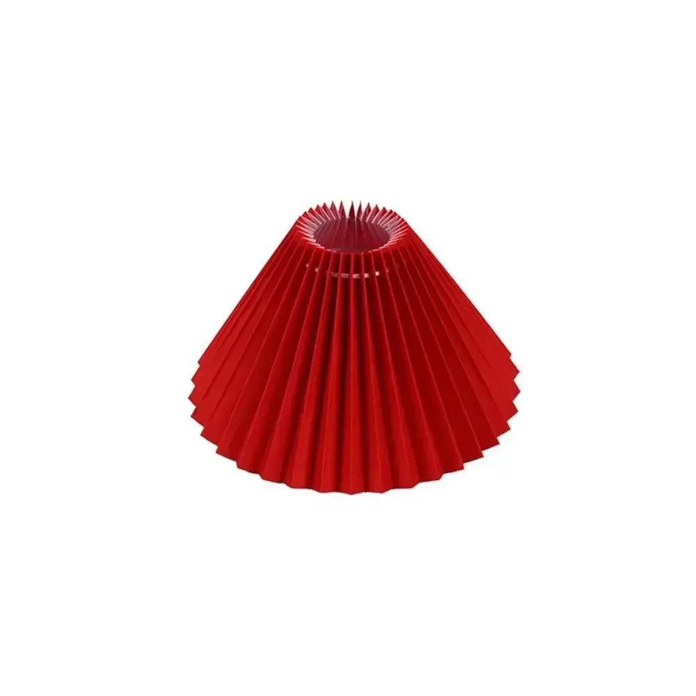 lampe table moderne abat jour plissé rouge blanc vert beige bleu clair rose noir