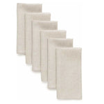 serviettes table tissu lin beige blanc motifs élégants rustiques modernes assiettes couverts anneaux métal