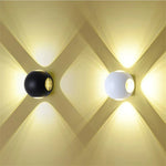 applique murale led moderne sphérique noir blanc 12w 6w 4lumièresextérieurhydrofugue