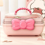 boîte rangement bijoux moderne portable poignée noeud papillon clips cheveux bagues bracelets enfants chambre