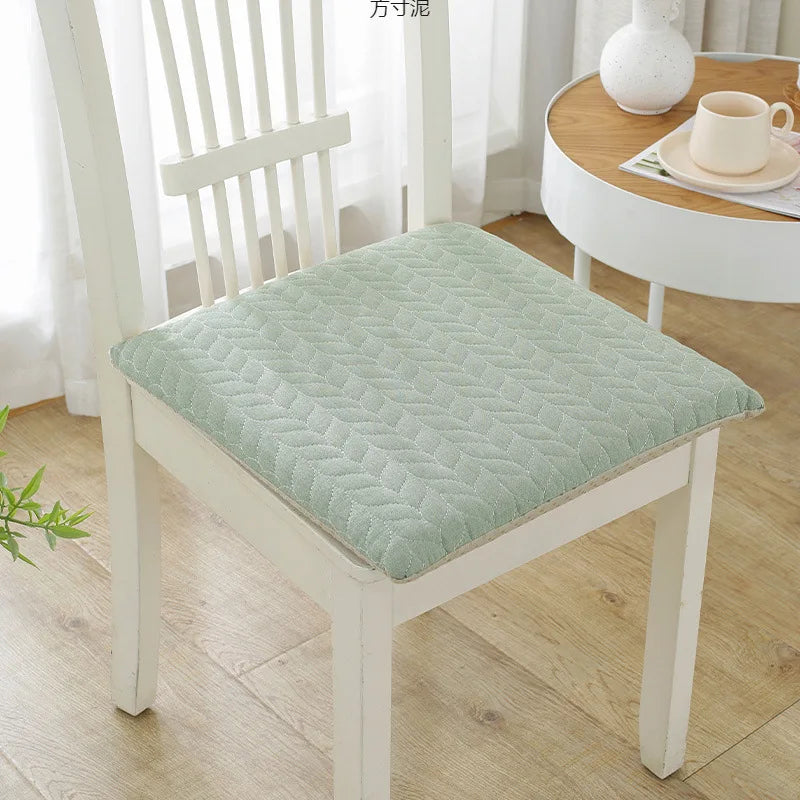 coussin chaise salle manger mousse mémoire forme motif feuilles vert gris