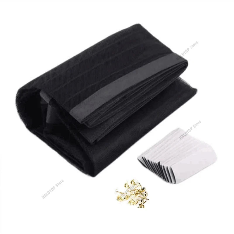 rideau porte anti moustiques maille fine noir moderne clips auto fermeture
