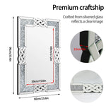 Miroir rectangulaire avec crochets en D pour fixation murale