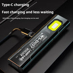 lampe poche led rechargeable noire jaune clip aimant camping travailurgence