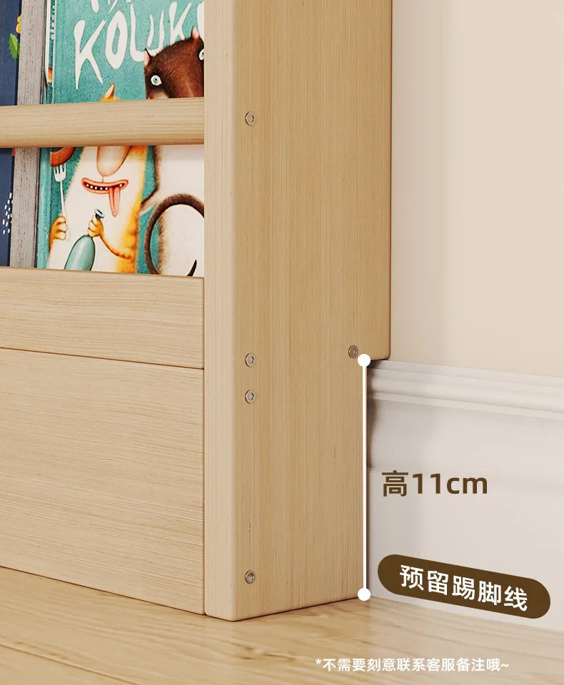 étagère murale bois naturel six niveaux rangement livres salon moderne minimaliste