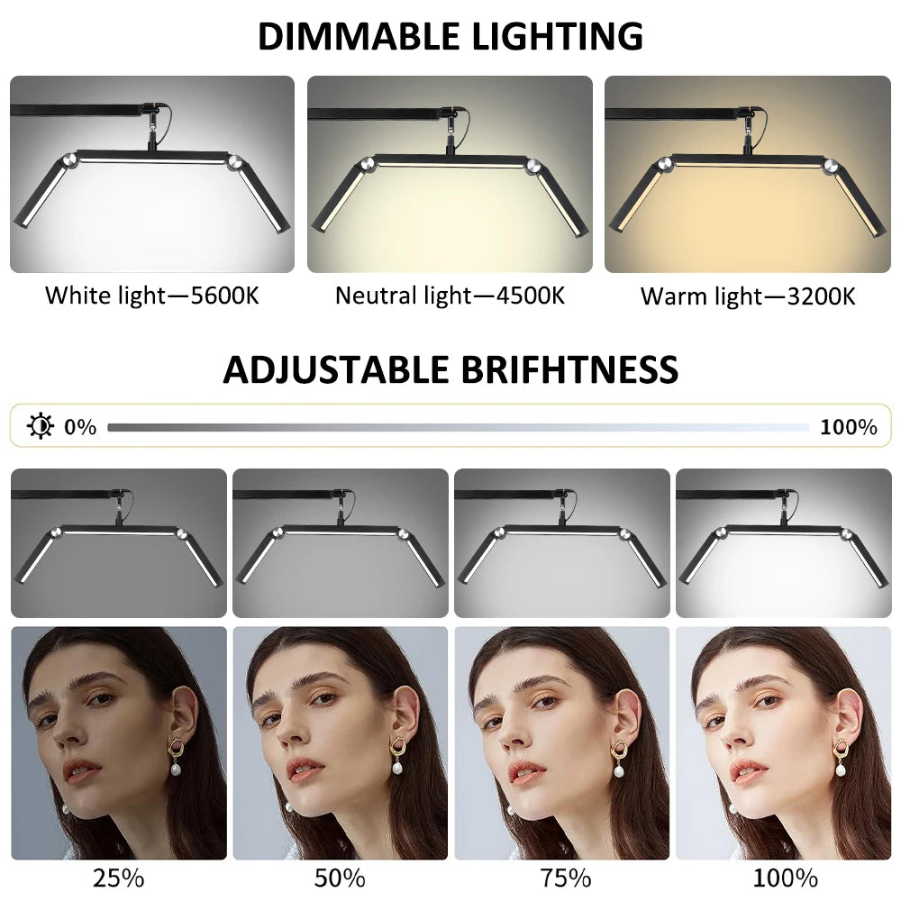 lampe table moderne réglable noir télécommande clips 360 rotation 180 pliage haute luminosité