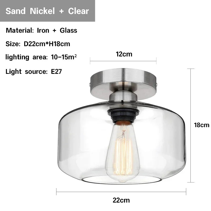 lampe moderne minimaliste noir transparent abat jour acrylique vis simple