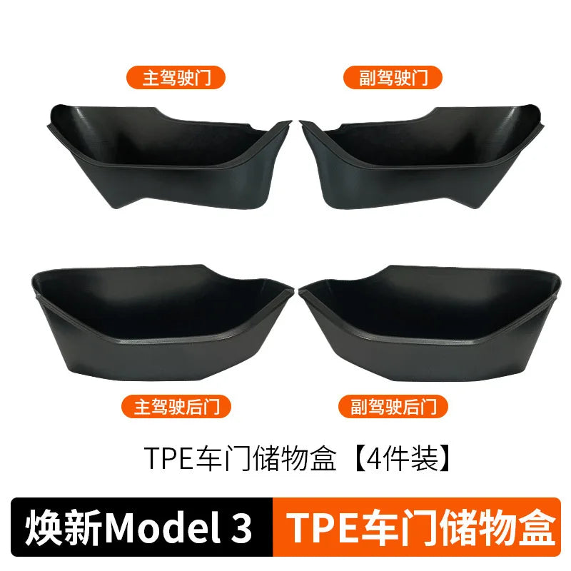 boîtes rangement porte voiture tesla noir mat contemporain clips sécurité