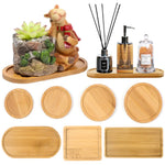 supports plantes assiettes rondes ovales bois naturel moderne minimaliste