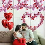 guirlande tinsel rouge rose coeurs papillons decoration saint valentin intérieur extérieur mariage