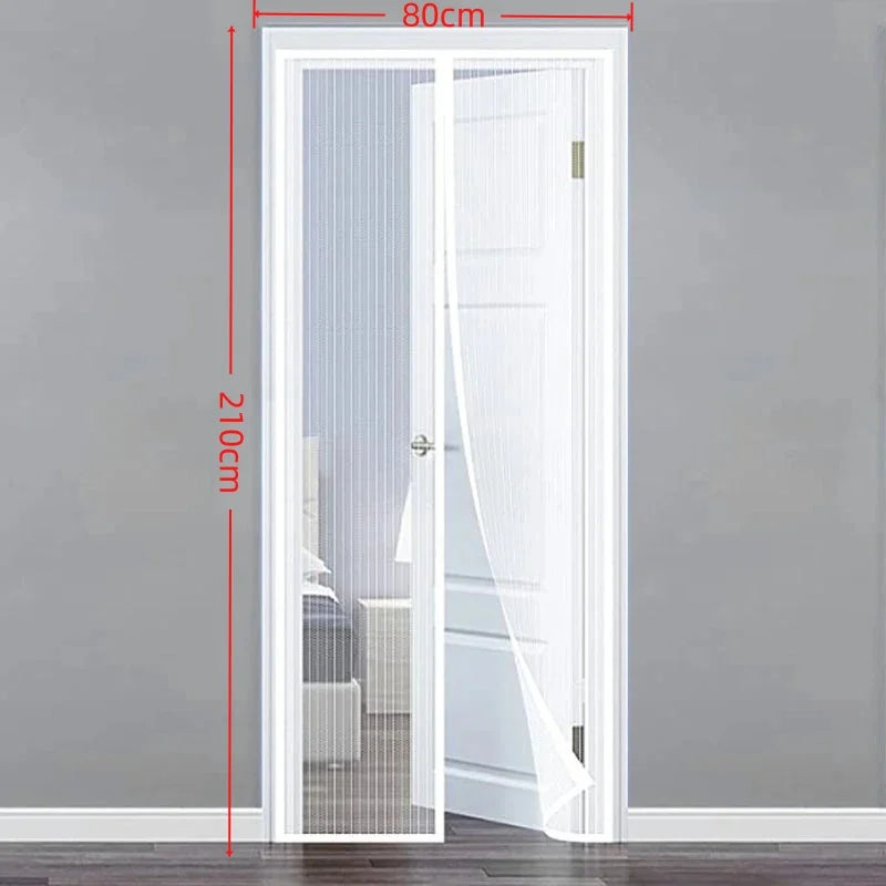 rideau moustiquaire blanc maille fine translucide moderne clips velcro porte