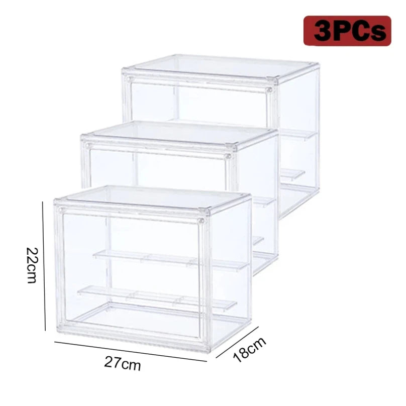 boîtes rangement transparentes modernes clips réutilisables pvc petite grande capacités organisatrices