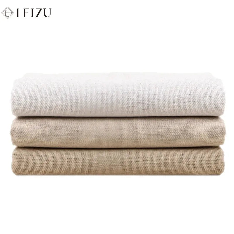 tissu coton lin beige clair foncé texture naturelle résistante bricolage patchwork couture maison classic