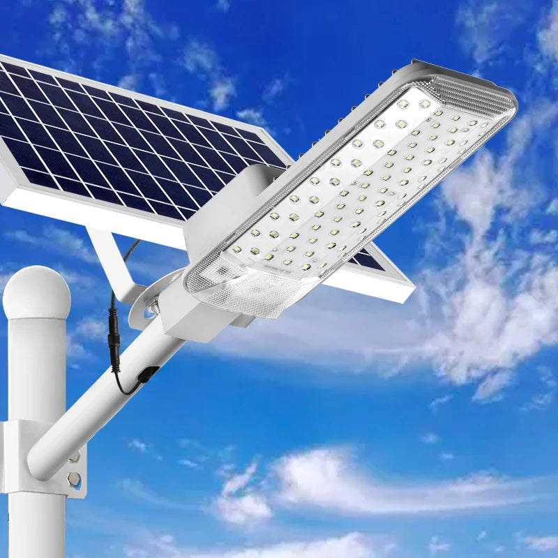 lampadaire solaire led blanc gris moderne étanche ip65 abs solar street light éclairage urgenceextérieur