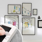 clips fixation cadre adhésif blanc moderne décoration mur suspendu photo maison DIY