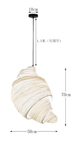 lampe suspendue tissu spirale moderne lumière chaude blanc beige chambre salon restaurant