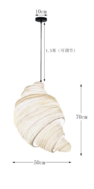 lampe suspendue tissu spirale moderne lumière chaude blanc beige chambre salon restaurant
