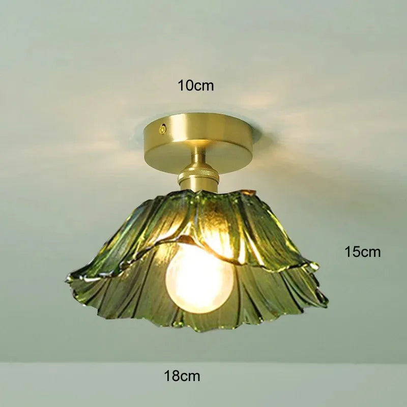 lampe suspendue moderne vintage fleur translucide rouge vert blanc chaîne ampoule