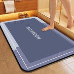 tapis bain bleu gris moderne minimaliste texture simple adhésif salle bain