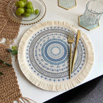assiettes boho chic mandala feuilles points franges reutilisables antiderapantes isolation thermique respectueux environnement