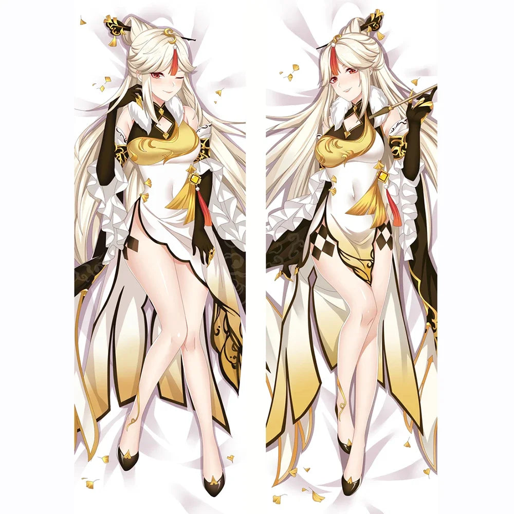 coussin allongé anime dessin animé doux zipper 40x120cm polyester peachskin