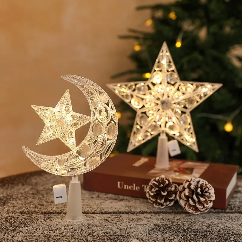 décoration noël étoile lumineuse transparente perforée classique tringle support chambre maison
