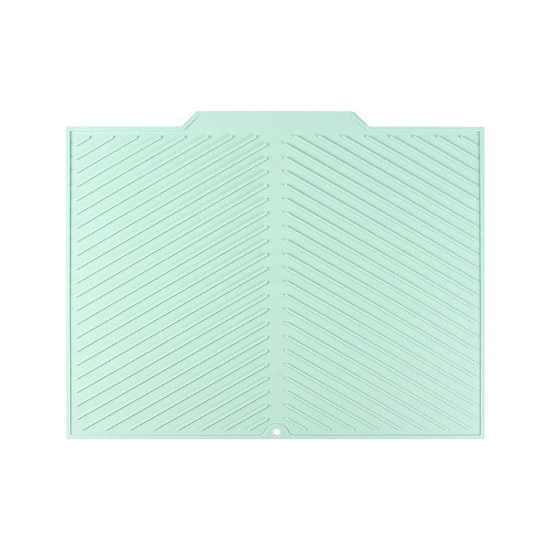tapis cuisine moderne gris vert rayures diagonales drainage anti dérapant haute température resistant