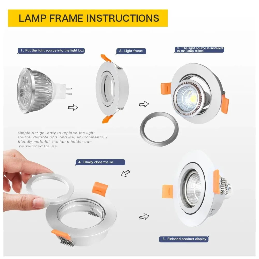 encastrable led spot lumière argent noir blanc chambre moderne ampoûle câble aluminium downlight