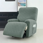 housse canapé inclinable gris jacquard moderne extensible poches fauteuil salon maison