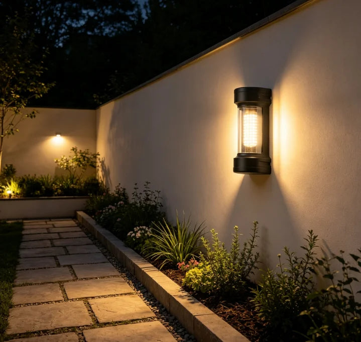 applique murale moderne éclairage extérieur résistante l'eau lumière led noir transparent okolets facile
