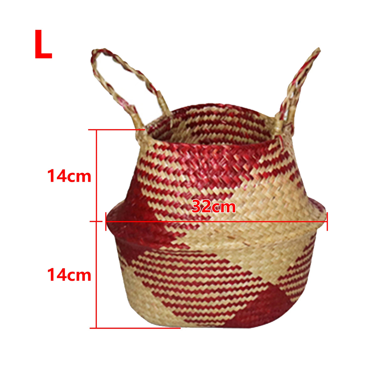 panier tissé fleurs naturel rouge vert orange motifs géométriques rustique.storage ecofriendly