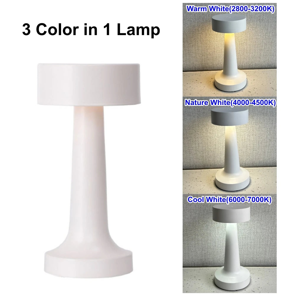 lampe table rechargeable or argent moderne minimaliste lisse brillante chambre
