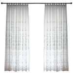 rideaux blancs brodés transparents classique maison polyester inclusion grommets top rings