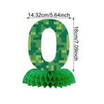 numéros table vert pixelisé moderne fête anniversaire enfant baptême événement révélation sexe retour école