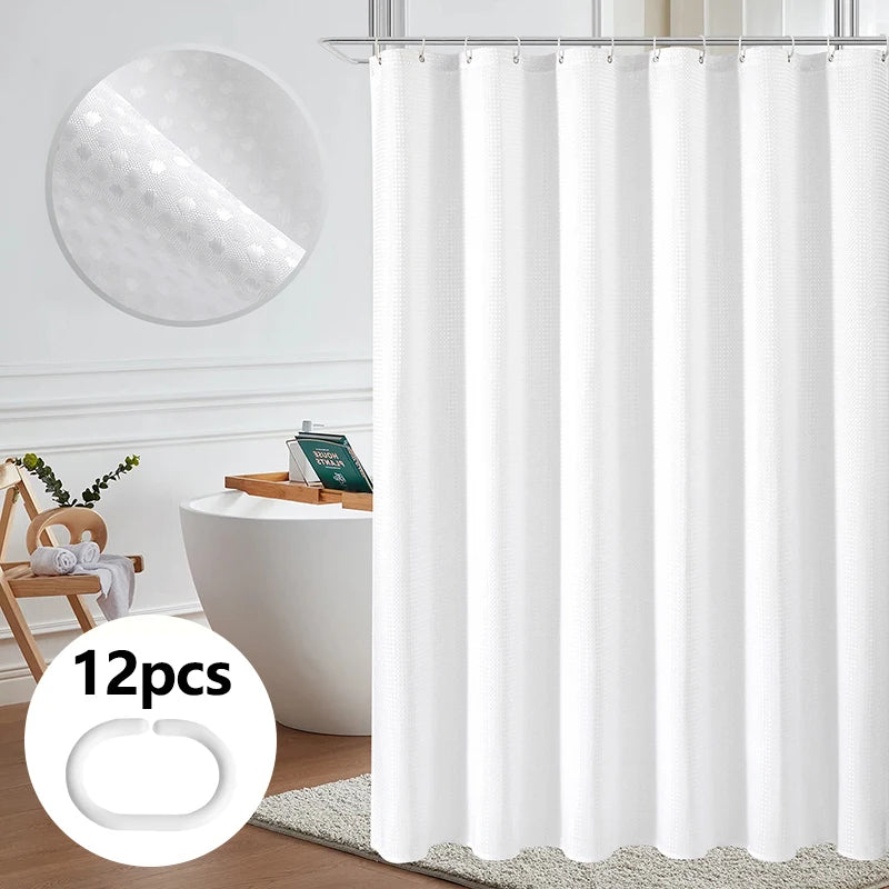 rideau douche waffle moderne minimaliste beige vert gris blanc 12 métalliques opacité variable