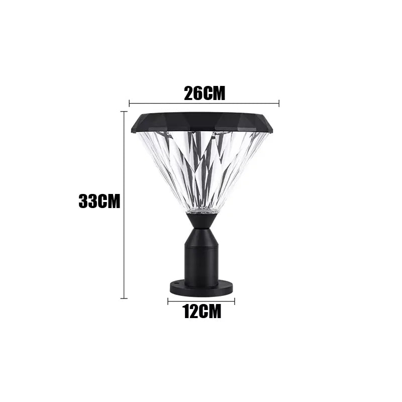 lampe solaire murale aluminium noir moderne ip65 facettes géométriques autoinstallationextérieur