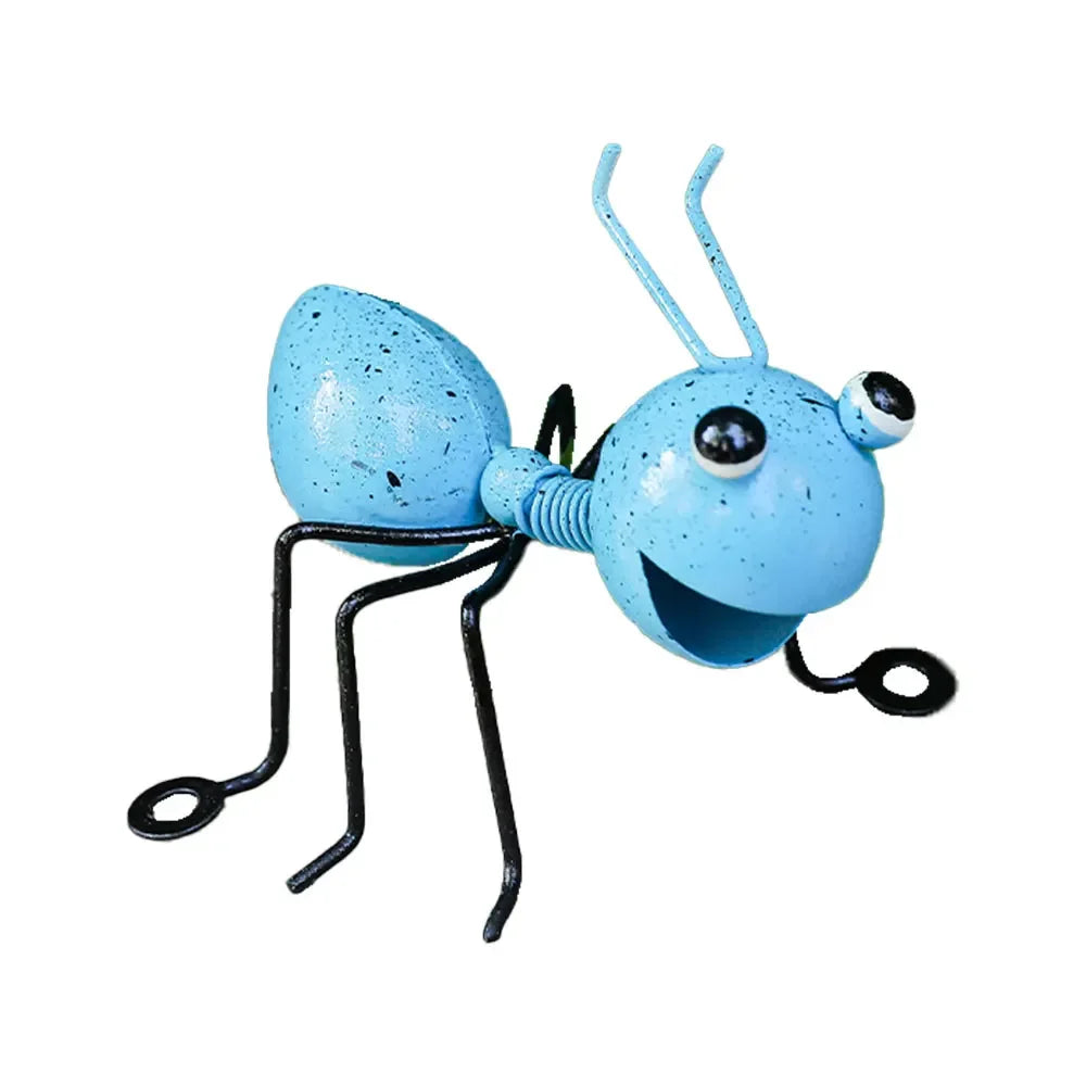 décoration extérieure fourmis métal couleur orange rouge bleu vert cartoon