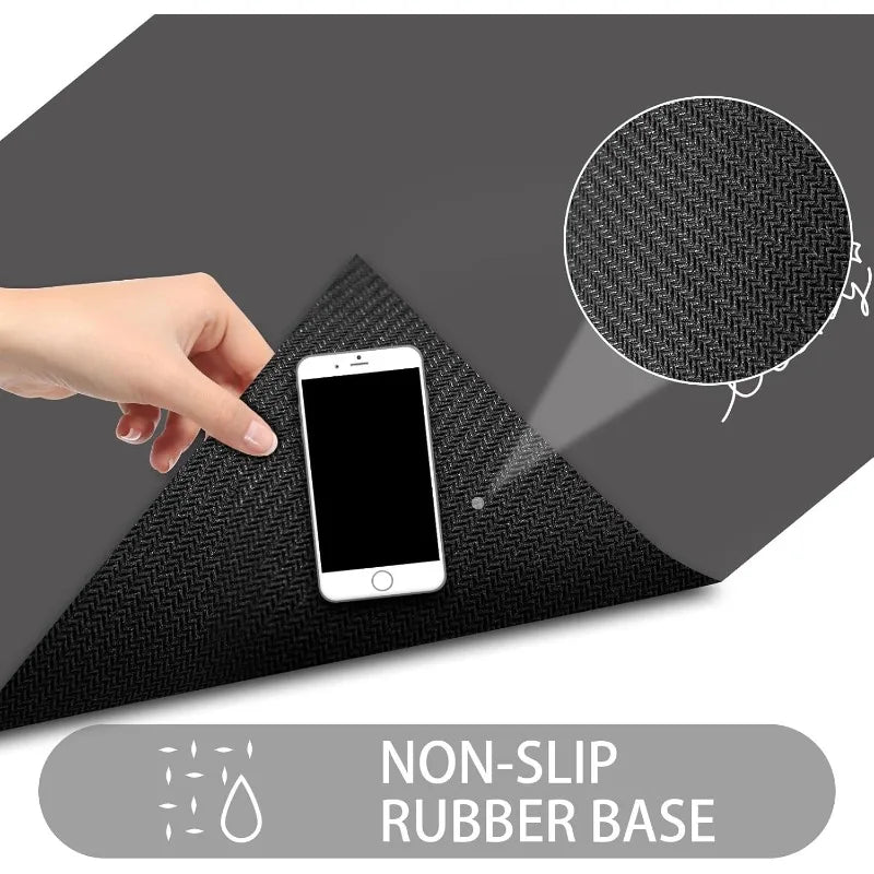 tapis d'entrée gris foncé sans motif moderne antidérapant lavable machine