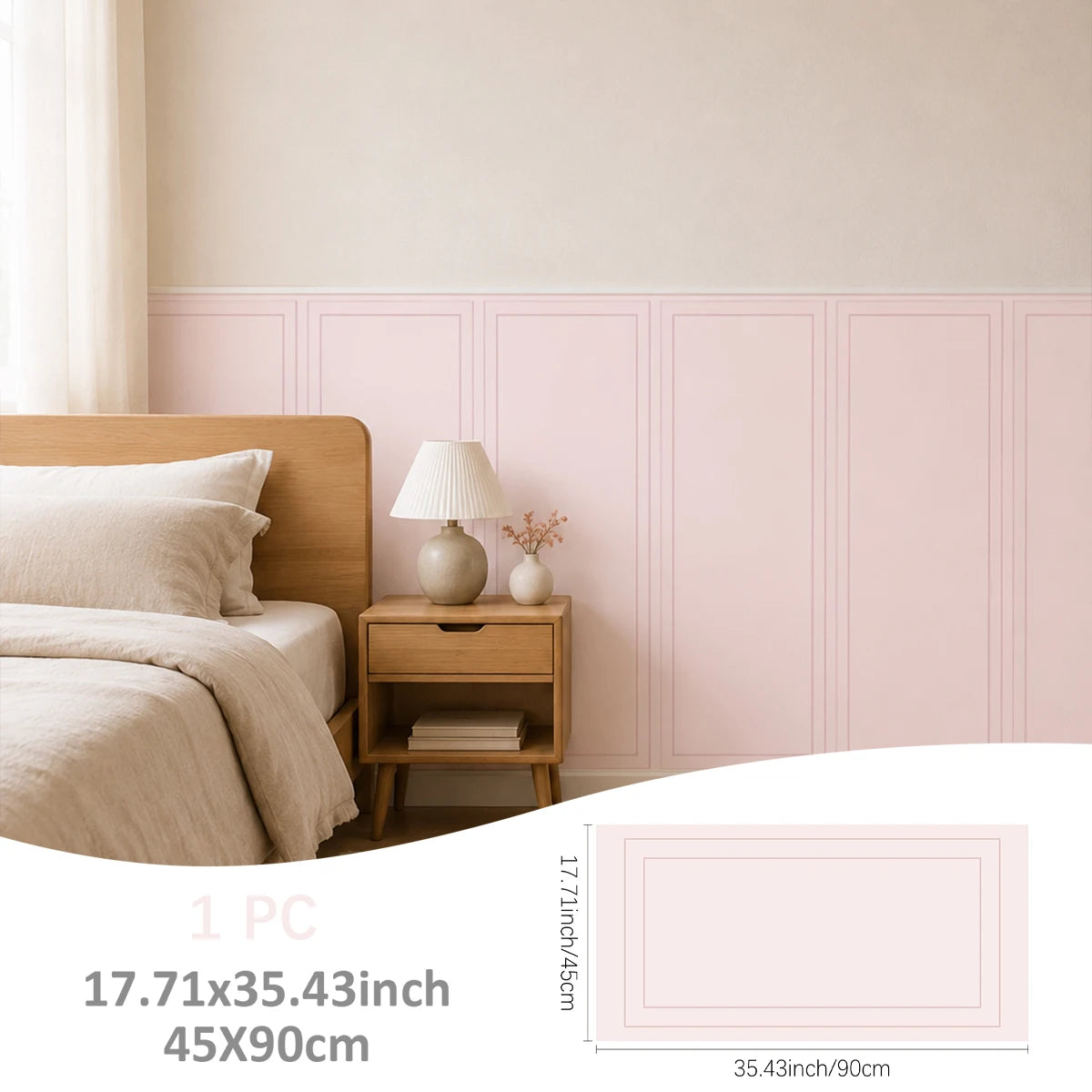 panneau mural moderne autocollant texture bois 45x90cm couleurs vert rose bleu gris jaune olive