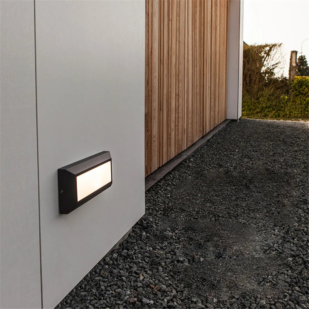 applique murale moderne led éclairage chambre entrée 6w hydrofuge noir fixée mur