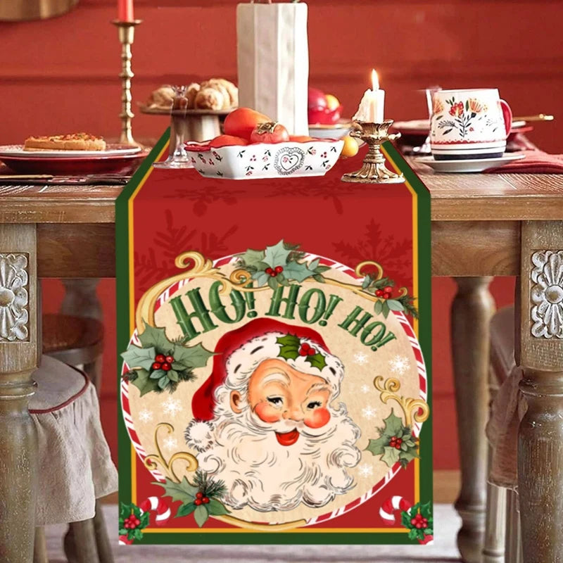 tableau table noël bonhomme neige flocons motifs traditionnels bleu blanc rose rouge vert